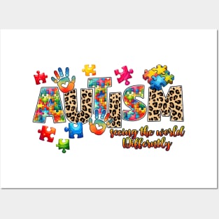 Puzzle Piece Autism Awareness Gift for Birthday, Mother's Day, Thanksgiving, Christmas Posters and Art